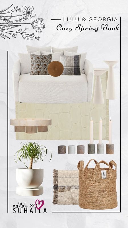 Cozy reading nook from Lulu & Georgia featuring an oversized chair for a spring refresh with a combination of neutral and earthy tones, organic accessories, and stone and concrete materials.

#LTKSpringSale #LTKSeasonal #LTKhome