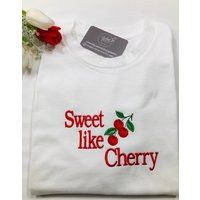 Embroidered Cherry T-Shirt Sweet Fruit Lover Unisex Tee | Etsy (US)