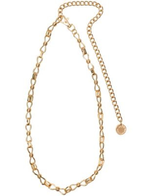 BCBGeneration Metal Knot Links Chain Belt - Gold | Macy's