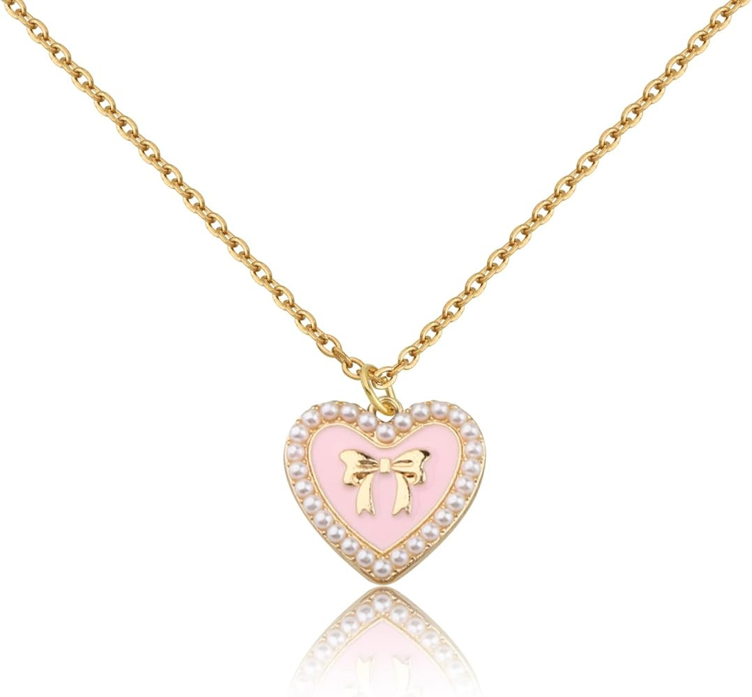 ENSIANTH Pink Bow Pearl Bracelet - Girly Gift Coquette Western Jewelry | Amazon (US)