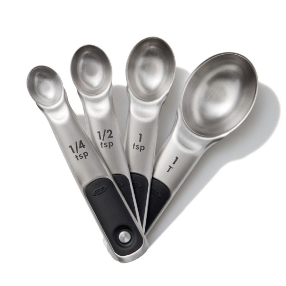 OXO Good Grips 4 Piece Stainless Steel Measuring Spoons with Magnetic Snaps | Amazon (US)