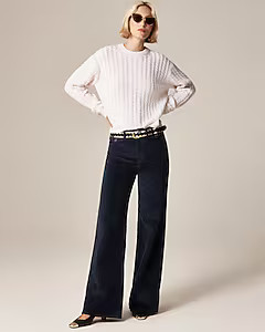 Petite wide-leg trouser in washed velvet | J. Crew US