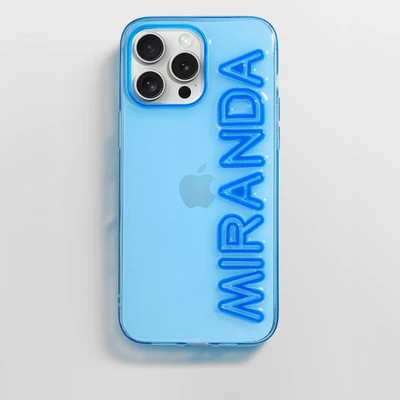 Fine Line Custom iPhone Case - Transparent Blue/Cobalt Blue | BaubleBar
