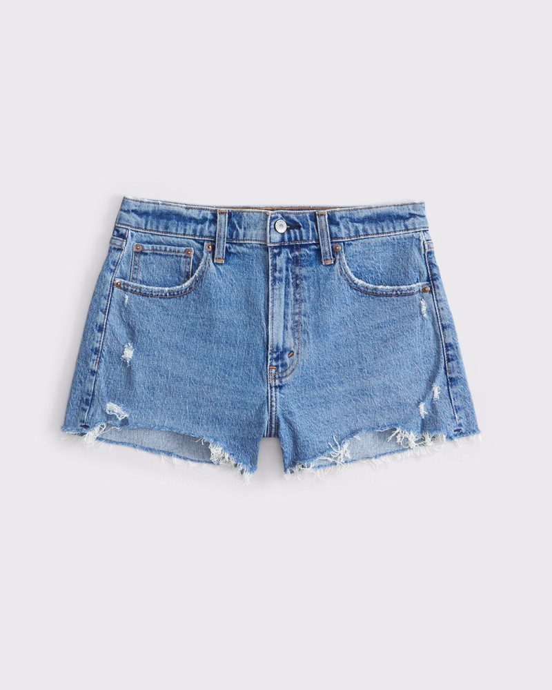 Women's Curve Love High Rise Mom Short | Women's Bottoms | Abercrombie.com | Abercrombie & Fitch (US)