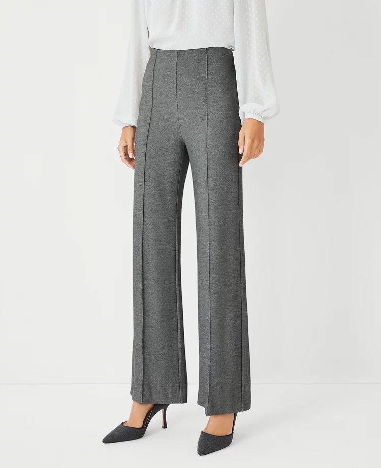 The High Waist Side Zip Straight Pant in Twill | Ann Taylor (US)