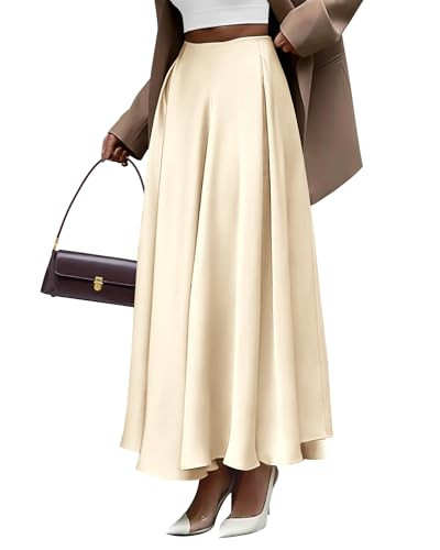 BTFBM Women's Satin High Waist Skirts 2024 Summer Fall Outfits Elegant Cocktail Party Flowy A-Lin... | Amazon (US)