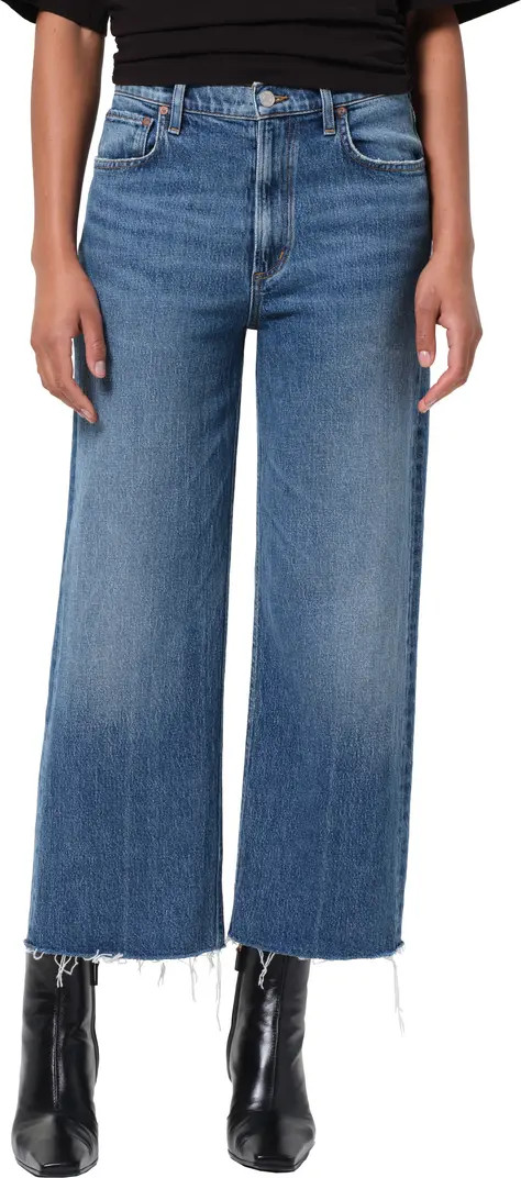 Ren Raw Hem High Waist Ankle Wide Leg Jeans | Nordstrom