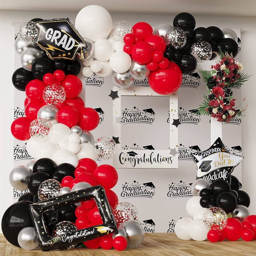 Red Black White Balloon Arch Kit 139Pcs with Sliver Confetti for Red and Black Birthday Party Dec... | Amazon (US)