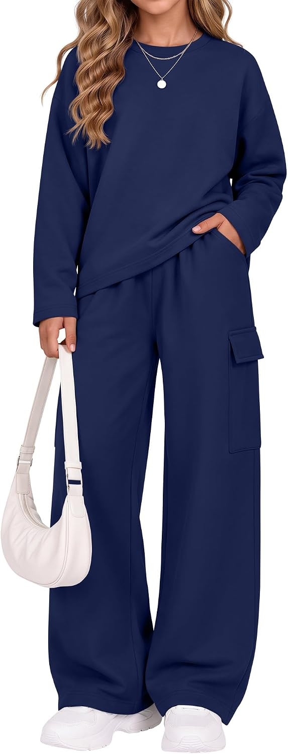 2 Piece Girls Outfits Fall Sweatsuit Set | Amazon (US)