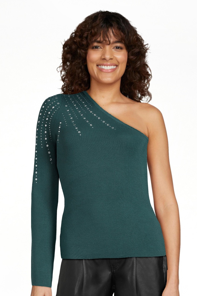 Sofia Jeans Women's One Shoulder Party Sweater with Long Sleeves, Sizes XS-2XL | Walmart (US)