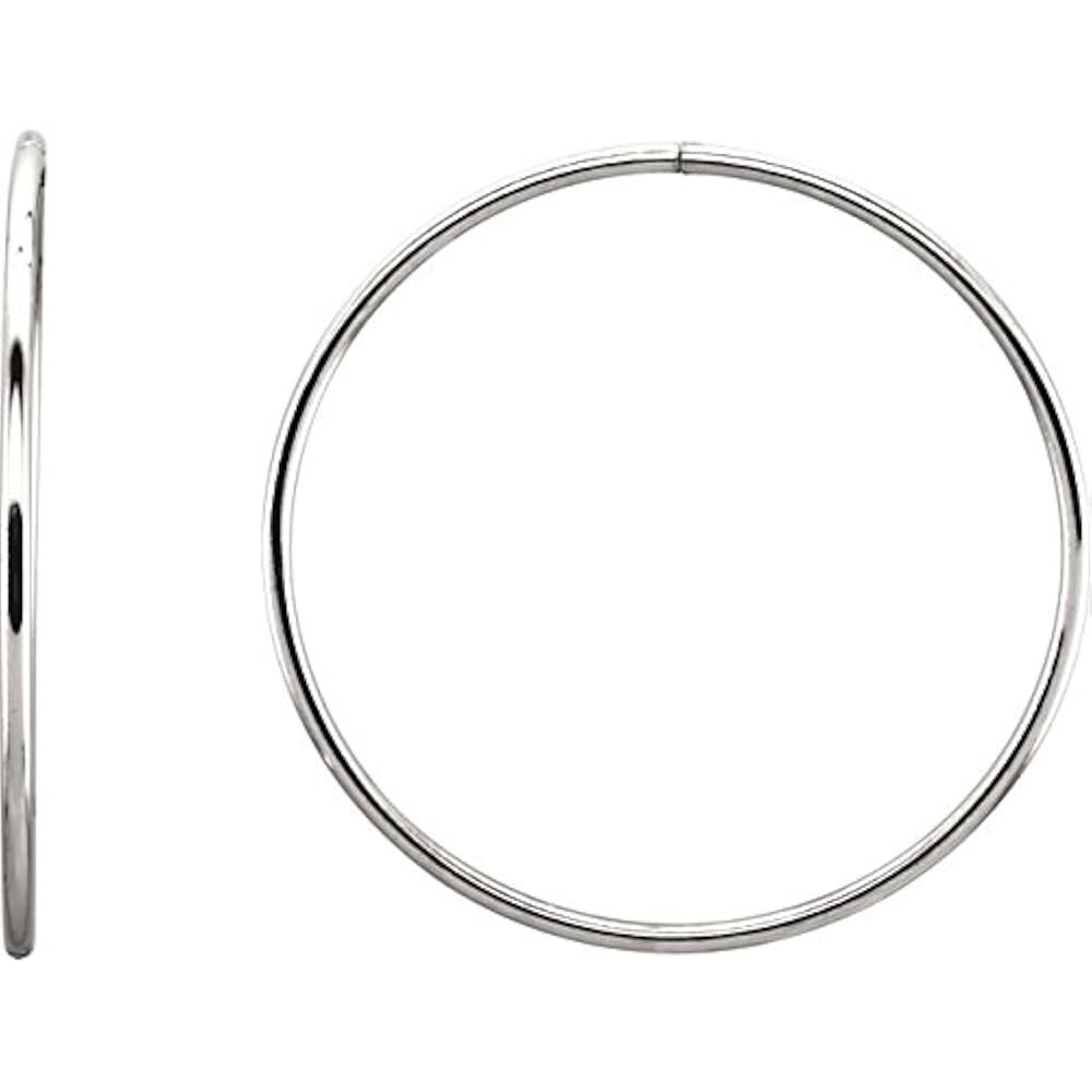 Sterling Silver 45 mm Endless Hoop Tube Earrings Endless 1.55 mm Hoop Tube Earrings | Amazon (US)