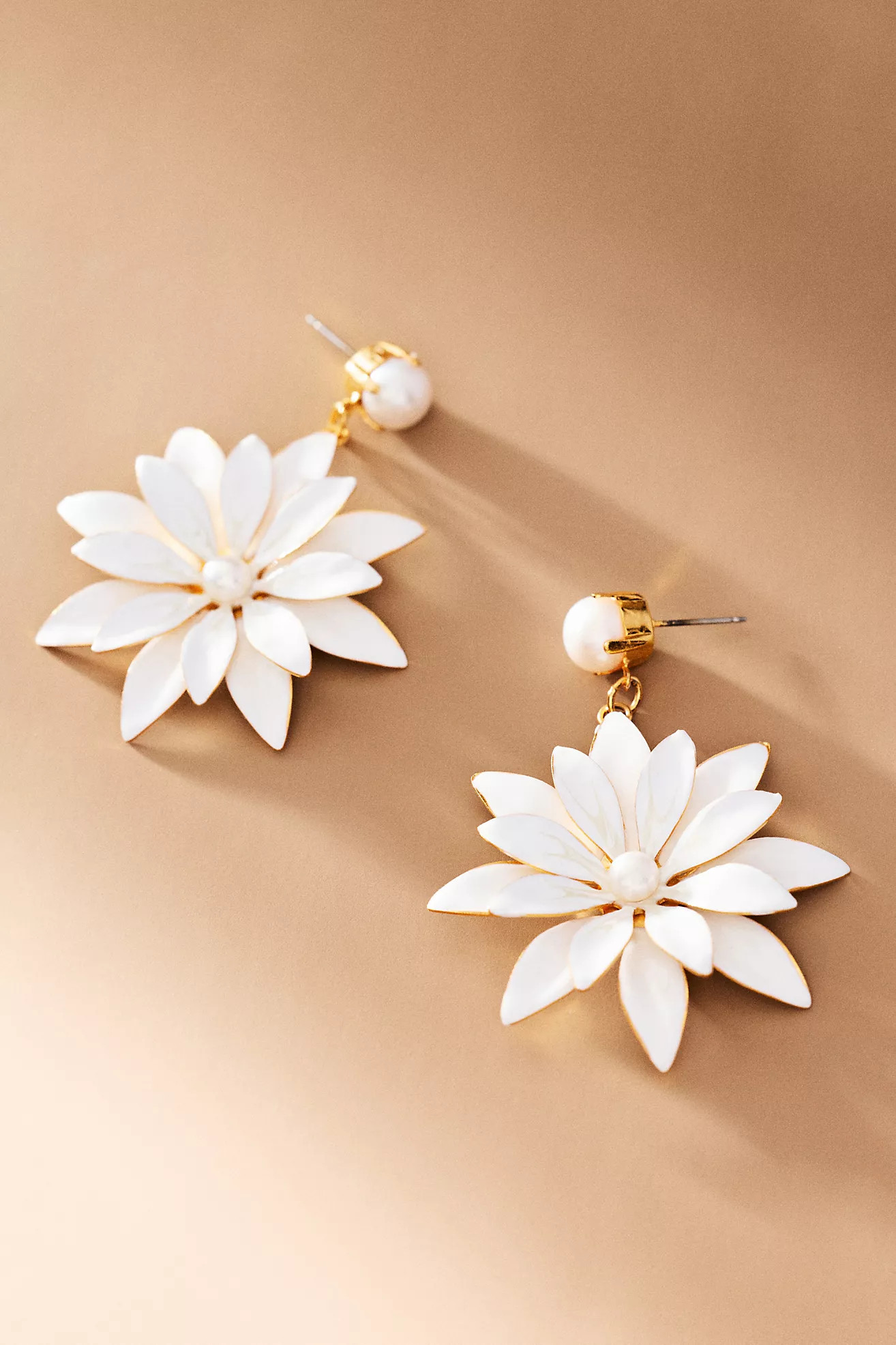The Pink Reef Hand-Painted Pearl Azalea Earrings | Anthropologie (US)