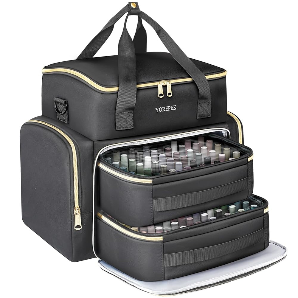 YOREPEK Extra Large Nail Polish Organizer Case Holds 96 to 100+ Bottles (15ml/0.5 fl.oz) UV lamp,... | Amazon (US)