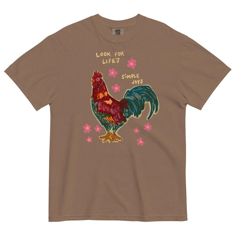 Brown Rooster Tshirt Comfort Colors, Gift for Homesteaders, Gift for Chicken Lovers - Etsy | Etsy (US)