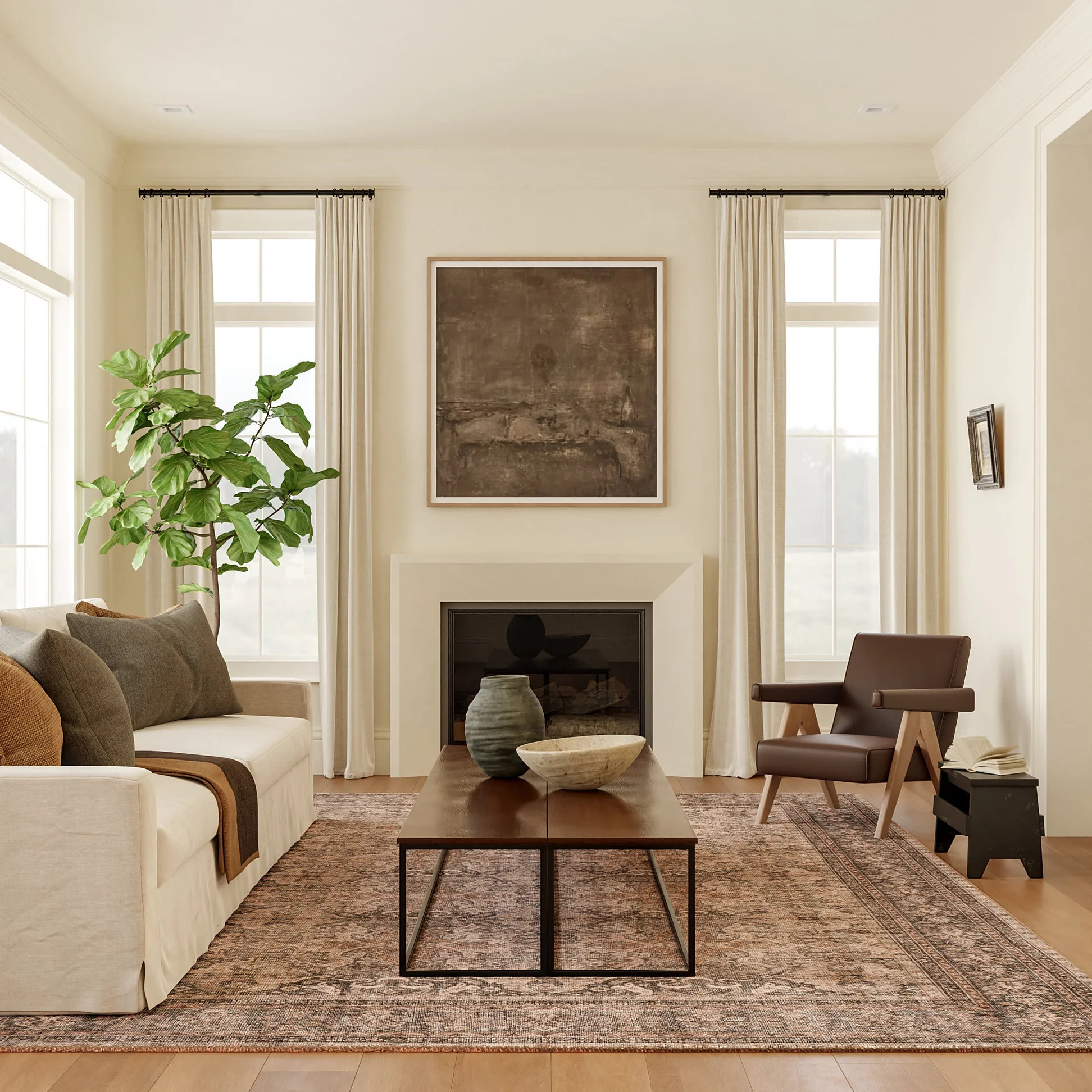 Avalon Antiqued Jute-Blend Rug | Dark Beige | Rugs USA