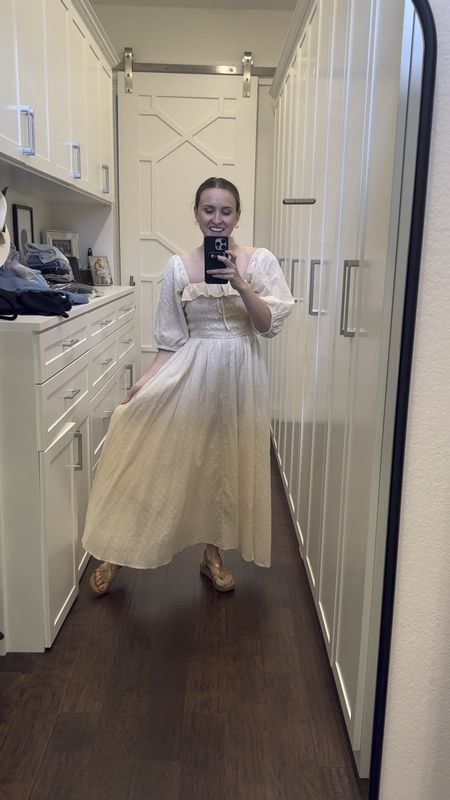 Milkmaid-inspired dress from Amazon! Currently $38. Comes in a ton of colors. Can be worn on or  off the shoulder. Skirt is lined. Smocked top is very flattering!

#LTKfindsunder50 #LTKfindsunder100