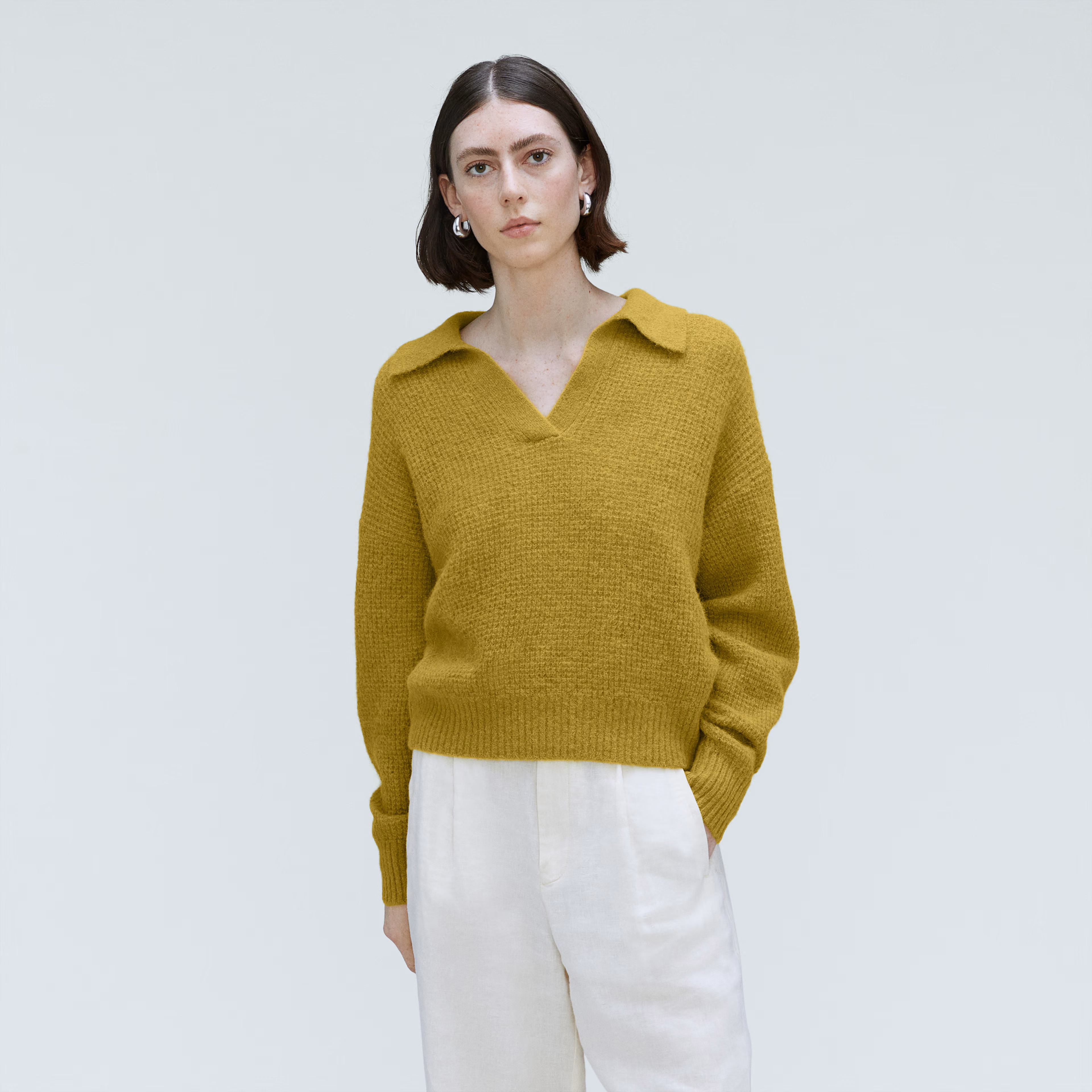 The Alpaca Waffle-Stitch Polo | Everlane