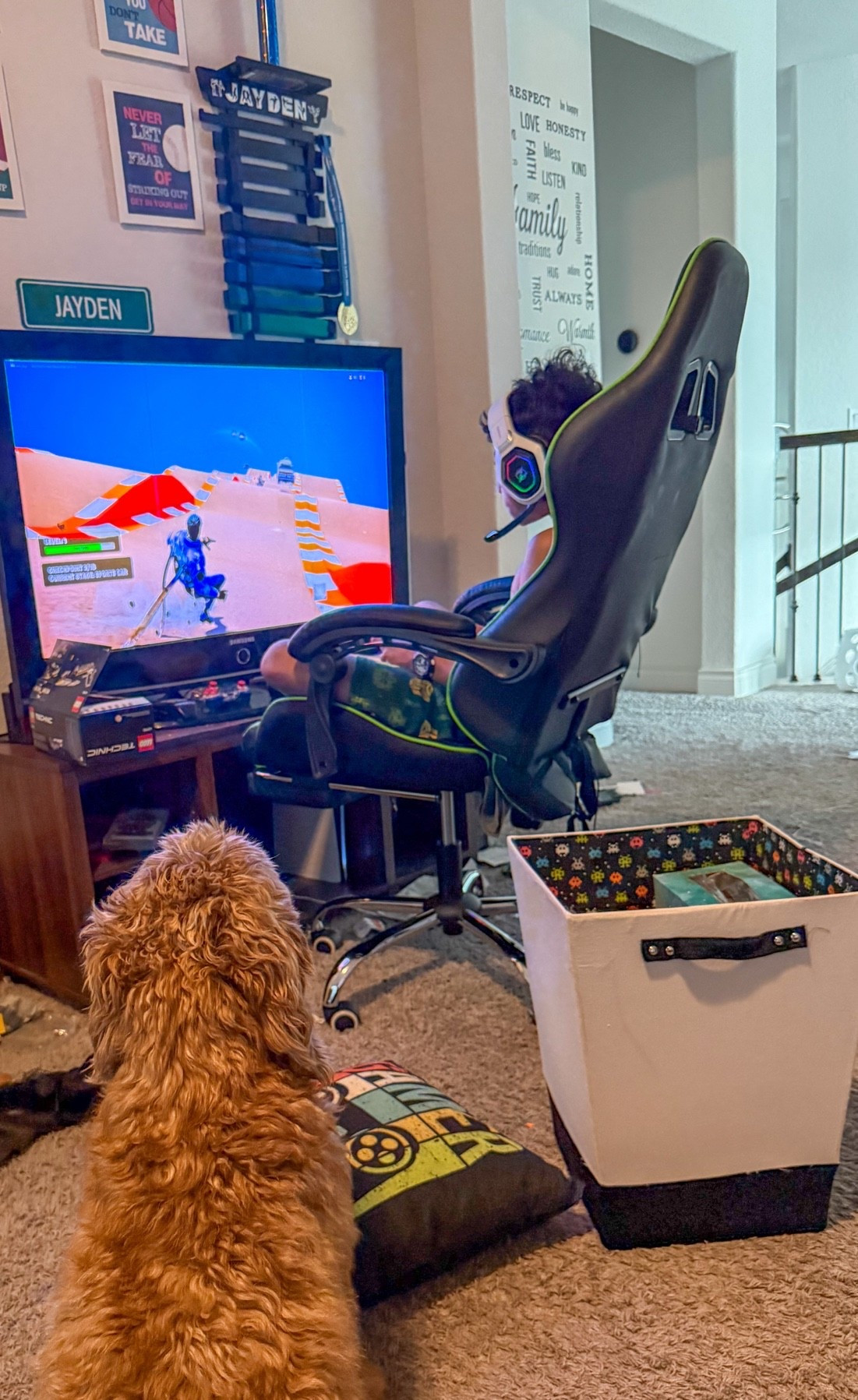 Bruh watching my bro play Fortnite. It’s officially summer and my son has kicked back and back to playing Fortnite. #fortnite #gamer #kiddos #playstation5