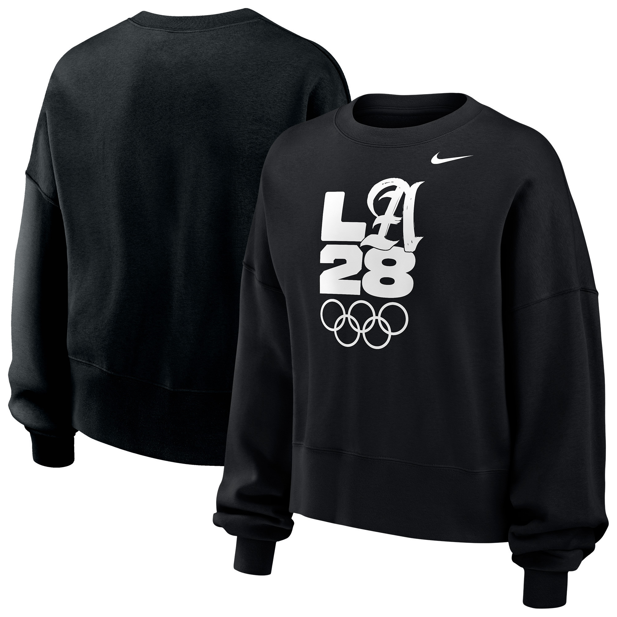 Women's Nike Black LA28 Summer Olympics Script Oversized Phoenix Fleece Sweatshirt | Fanatics