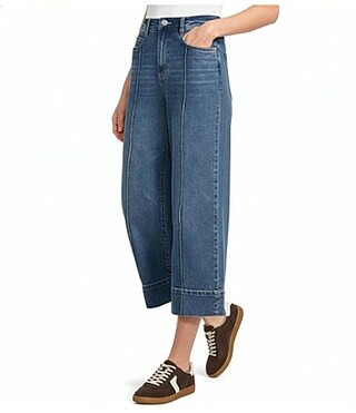 Dear John Audrey Stretch Denim Cropped Wide Leg Jeans - 26 | Dillard's