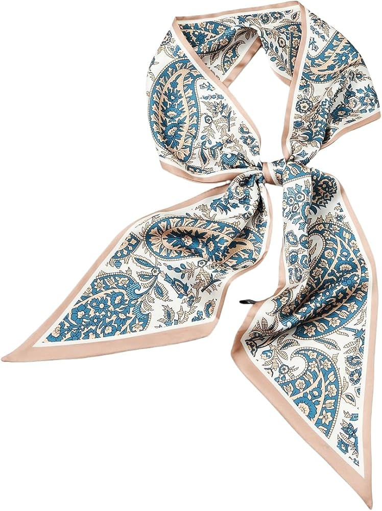 MINIDORA Satin Scarves for Women 59× 5.9 inches Elegant Silk Feeling Scarf for Bag Headwrap Ligh... | Amazon (US)