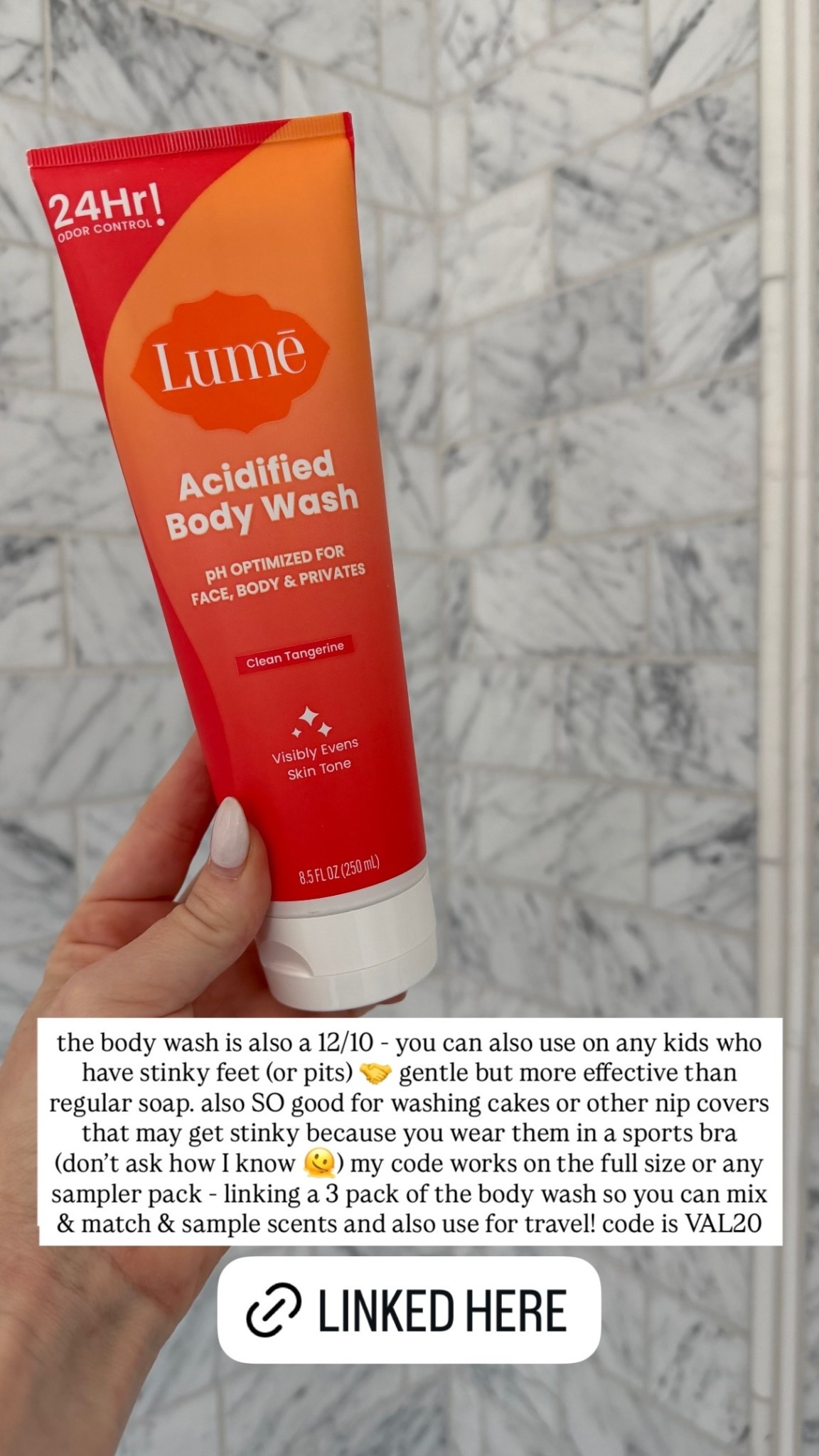 the body wash is also a 12/10 - you can also use on any kids who have stinky feet (or pits) 🤝 gentle but more effective than regular soap. also SO good for washing cakes or other nip covers that may get stinky because you wear them in a sports bra (don’t ask how I know 🫠) my code works on the full size or any sampler pack - linking a 3 pack of the body wash so you can mix & match & sample scents and also use for travel! code is VAL20

#LTKselfcare #LTKBeauty #LTKgrwm