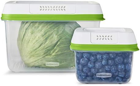 Rubbermaid 2114820 FreshWorks Saver, Medium and Large Produce Storage Containers, 4-Piece Set, Clear | Amazon (US)