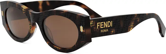 'Fendi Roma 52mm Oval Sunglasses | Nordstrom