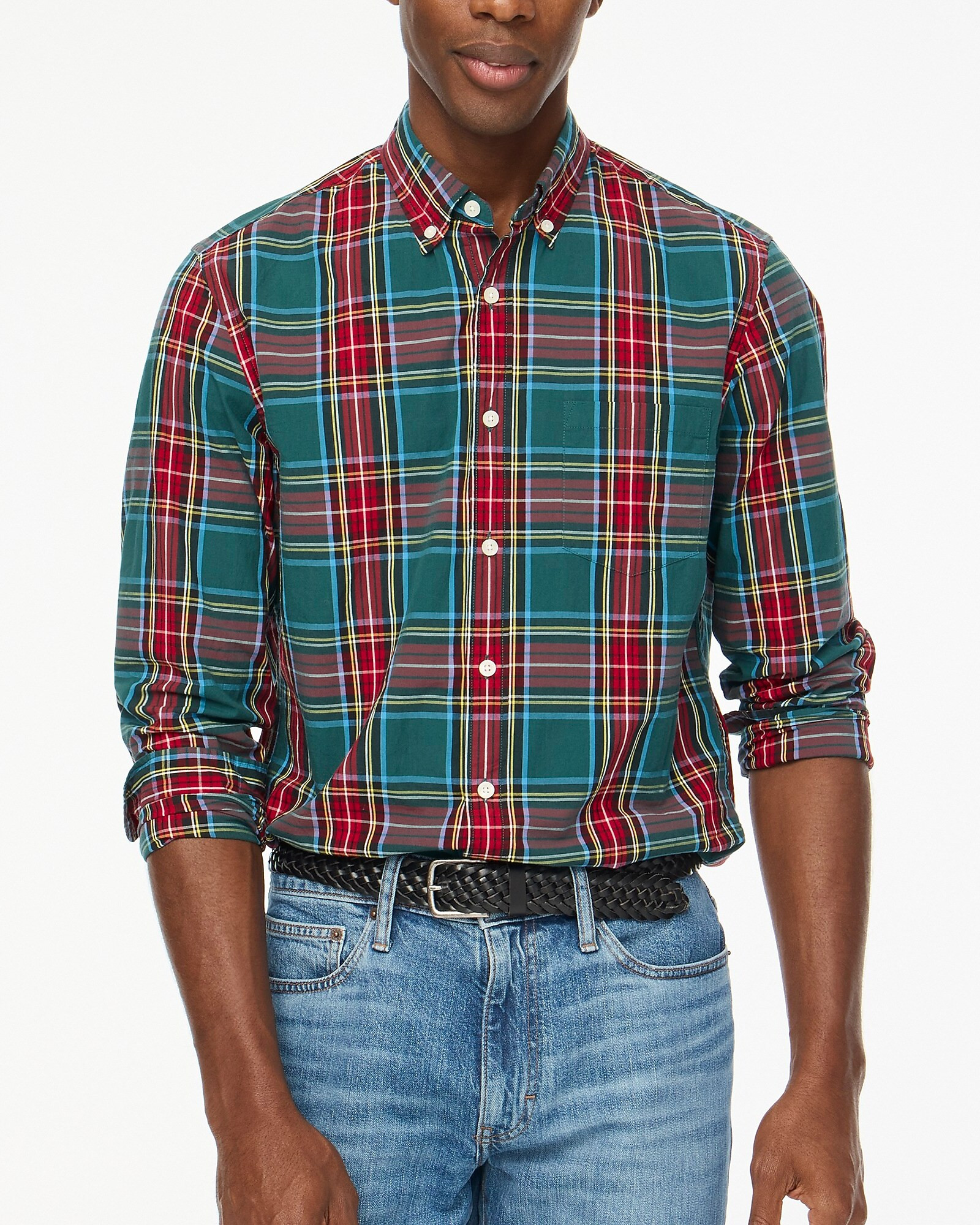 Stewart tartan slim flex casual shirt | J.Crew Factory