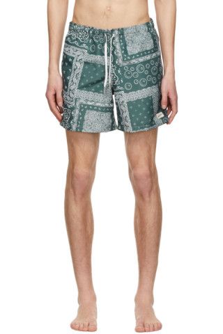 SSENSE Exclusive Green Recycled Polyester Swim Shorts | SSENSE
