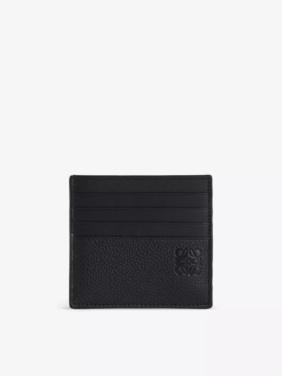 Anagram-embellished grained-leather card holder | Selfridges