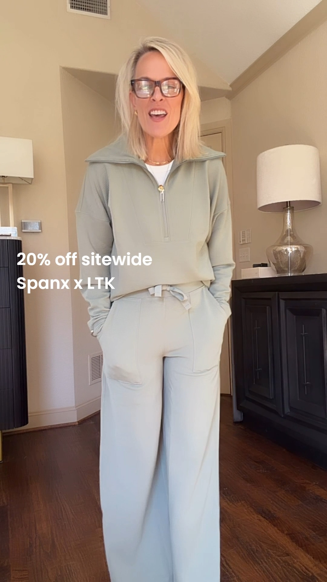 20% offsite wide at spanic! 
Exclusively through LTK.

Use code LTKSPANX
sitewide excluding sale items 

This new line called air essentials French rib is fantastic…I’m SO happy it is their wide leg pants WITH pockets! 
Fit is true to size 
Too / wearing small
Bottoms - ￼ wearing small, standard length. They come in standard, short, and tall ￼￼￼

Linking some of my most favorite Spanx items ￼

@Spanx 

#LTKOver40 #LTKSpringSale #LTKSaleAlert