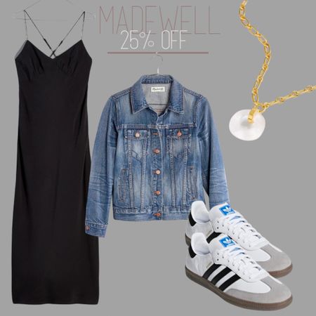 Take advantage of the 25% off at Madewell! 

#silkdress #blackdress #jean #jeanjacket #madewell #necklace #sneakers #samba #adidas #spring #vacationoutfit #vacationstyle #vacation #springbreak #easter 