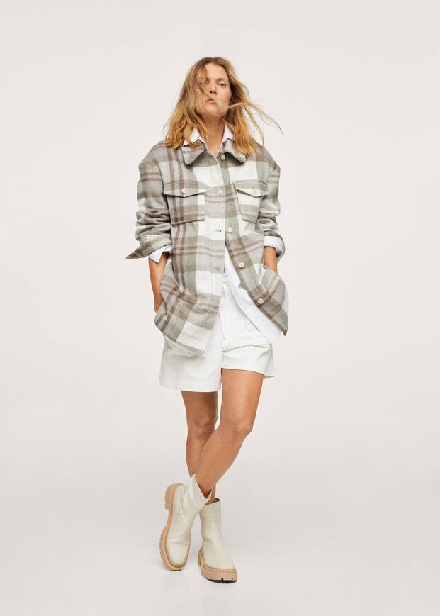 Oversized check overshirt | MANGO (US)