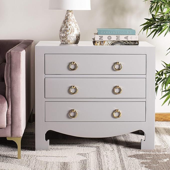 Safavieh Home Dion Grey and Gold 3-drawer Chest | Amazon (US)