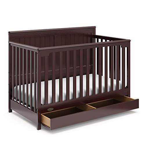 Graco Hadley 5-in-1 Convertible Crib with Drawer (Espresso) – GREENGUARD Gold Certified, Fits Standard Crib Mattress, Converts to Toddler Bed, Daybed and Full Bed, 4 Adjustable Mattress Heights | Amazon (US)