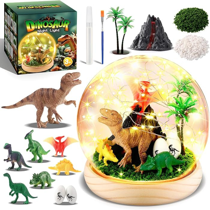 HappyGoLucky Dinosaur Night Light for Kids, Dinosaur Toys Craft Kits for Kids Toys for 3 4 5 6 Ye... | Amazon (UK)