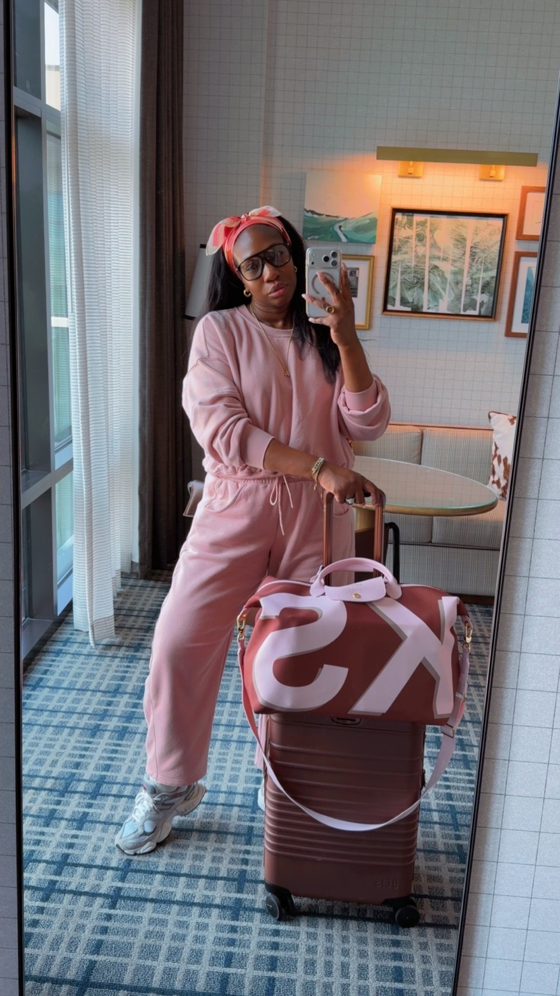 LTKCon Travel outfit… Easy and comfy and yes I match my luggage 🤭