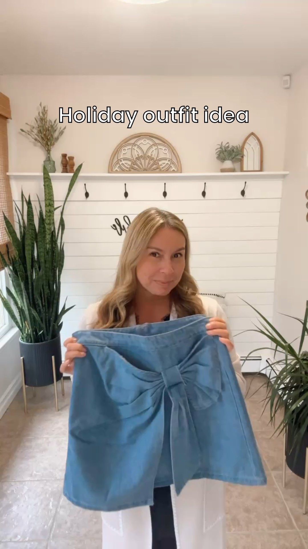 Wrap yourself up in this bow outfit! You’re the gift this Christmas! So fun and cute, I’m wearing a large in the bodysuit and denim skirt. Holiday outfit

#LTKFindsUnder50 #LTKOver40 #LTKHoliday