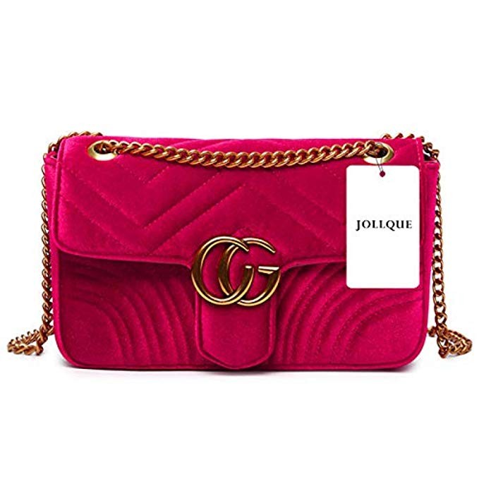 JOLLQUE Women's Leather Shoulder Bag,Velvet Crossbody Bag | Amazon (US)