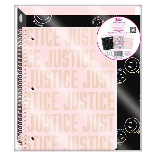 Justice Binder Bundle, 1" Binder, Notebook, Paper Pocket Folder | Walmart (US)