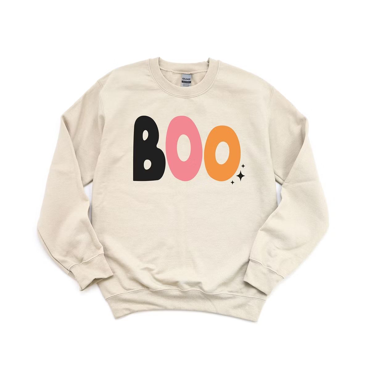 Simply Sage Market Women's Graphic Sweatshirt Boo Colorful Stars - M - Dust | Target