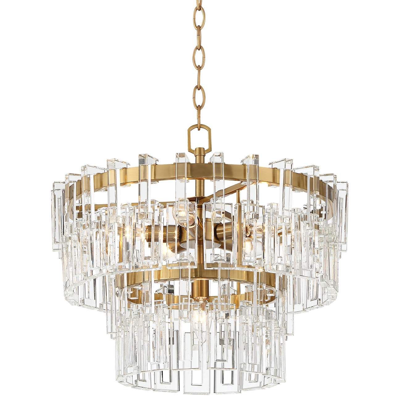 Luxem 18 3/4" Wide Burnished Brass and Crystal Pendant Light | LampsPlus.com