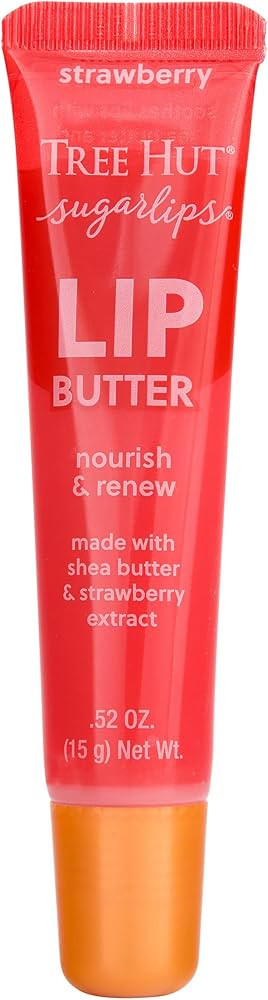 Amazon.com: Tree Hut Strawberry Sugarlips Lip Butter, Hydrating Lip Care for Soft, Smooth & Nouri... | Amazon (US)