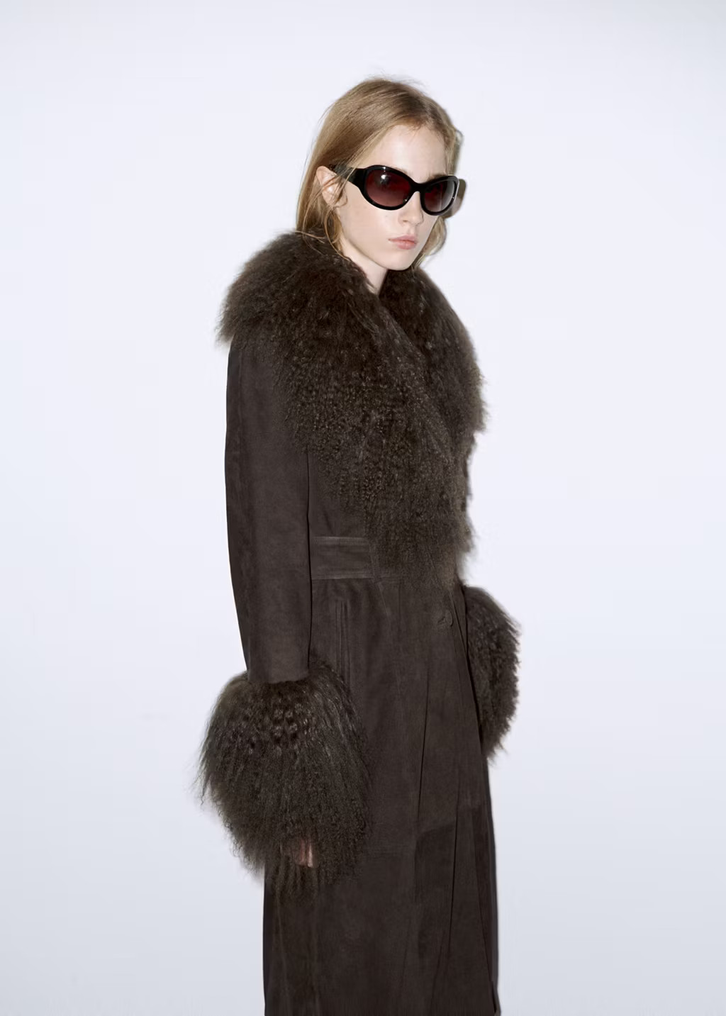 Coat with detachable fur collar | MANGO (UK)