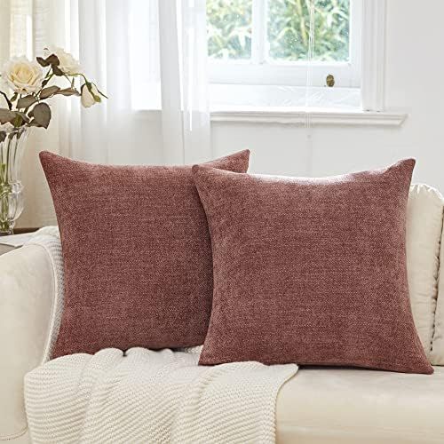 Anickal Pillow Covers 20x20 Inch Set of 2 Decorative Throw Pillow Covers Square Accent Cushion Ca... | Amazon (US)