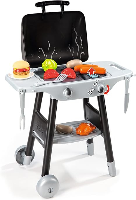 Smoby Smoby Roleplay BBQ Plancha Grill with 16-piece accessory set, Black Playset, 19.69 x 14.57 ... | Amazon (US)
