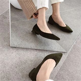 Pointy-Toe Faux-Suede Flats | YesStyle Global