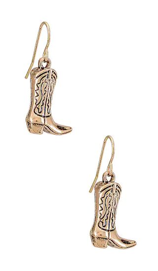 Cowboy Boot Earring in Gold | Revolve Clothing (Global)