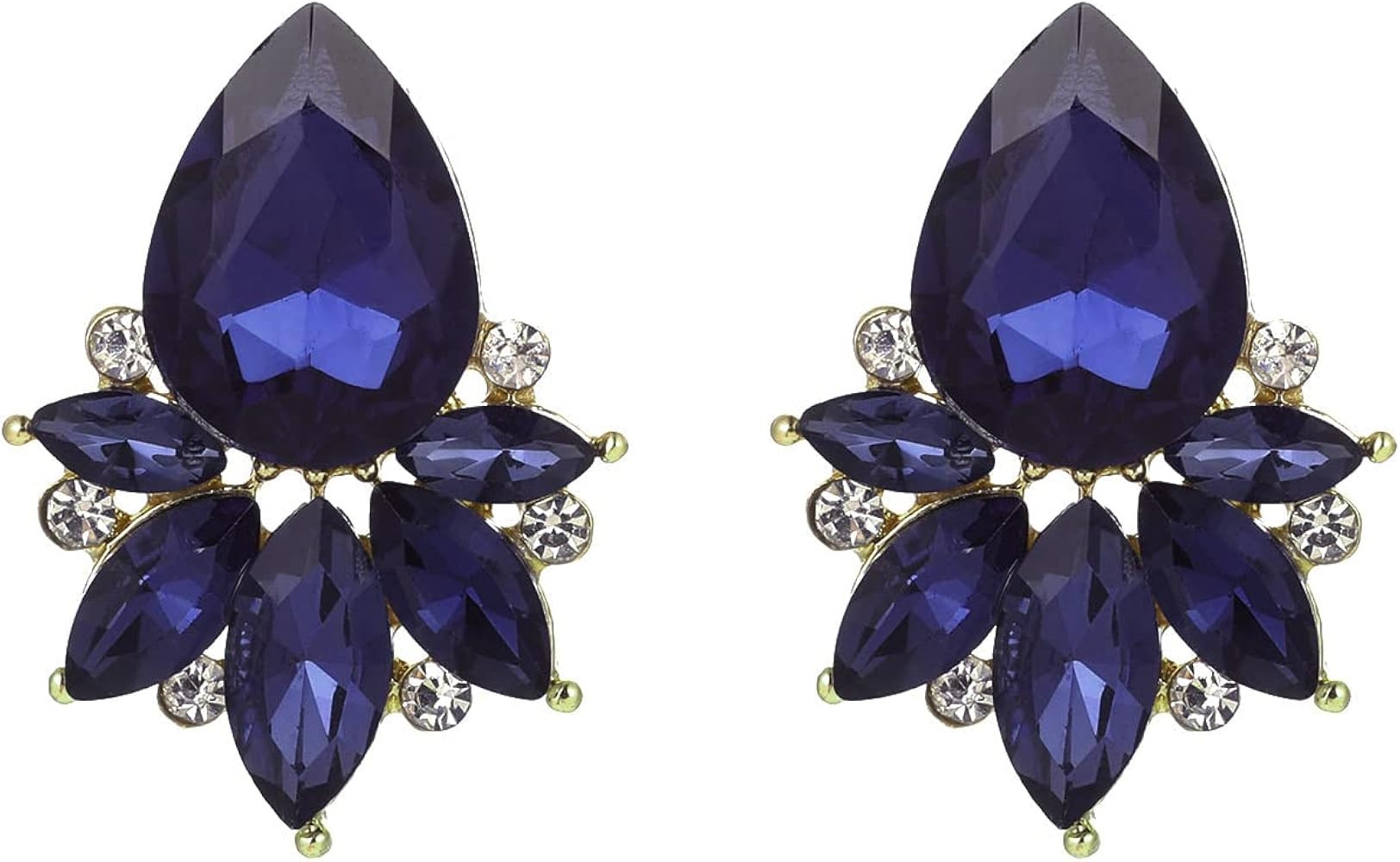 Vintage Rhinestone Earrings Fancy Crystal Cluster Drop Earrings Art Deco Earrings for Women | Amazon (US)